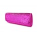 Evening Bag - Sequined Clutch w/Concealable Chain Strap - Fuchsia - BG-90955FU